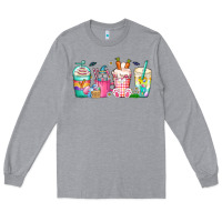 Heather Grey easter day coffee gnome Long Sleeve Tee - CowhideDigitalArt
