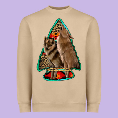 Howling Wolves Arrowhead Heavyweight Sweatshirt Designed By Jasminsmagicworld
