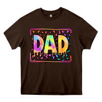 Chocolate Brown lgbtq tie dye dad Heavy Core Tee - OliviaCreatesArt