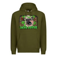 Army Green lucky heifer with glasses st patricks Premium Hoodie - Artiststas