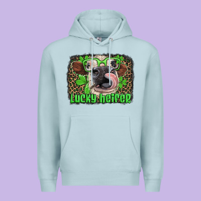 Lucky Heifer With Glasses St Patricks Premium Hoodie Designed By Artiststas