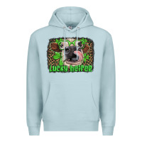 Blue Mist lucky heifer with glasses st patricks Premium Hoodie - Artiststas