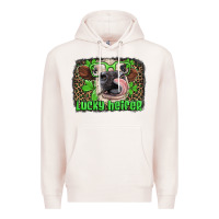 Pale Pink lucky heifer with glasses st patricks Premium Hoodie - Artiststas