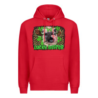 Red lucky heifer with glasses st patricks Premium Hoodie - Artiststas