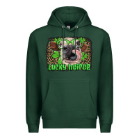 Sports Green lucky heifer with glasses st patricks Premium Hoodie - Artiststas