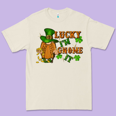 Lucky I'm Gnome It St. Patricks Day Premium Tee Designed By Fadigitalartstudio