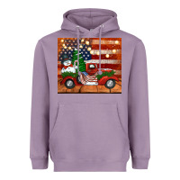 Lavender christmas truck with american flag Heavyweight Hoodie - Jasminsmagicworld