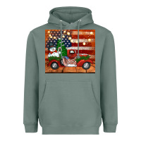 Sage christmas truck with american flag Heavyweight Hoodie - Jasminsmagicworld