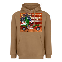 Toasted Coconut christmas truck with american flag Heavyweight Hoodie - Jasminsmagicworld