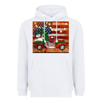 White christmas truck with american flag Heavyweight Hoodie - Jasminsmagicworld