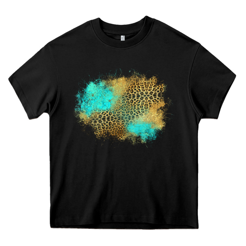 Turquoise Leopard Patch Heavy Core Tee by Jasminsmagicworld | Teevron