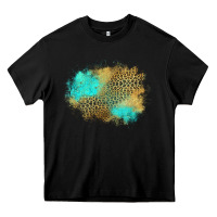 Black turquoise leopard patch Heavy Core Tee - Jasminsmagicworld