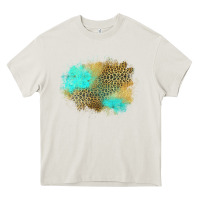 Cream turquoise leopard patch Heavy Core Tee - Jasminsmagicworld