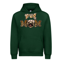 Forest Green Pug Mom Urban Hoodie - Jasminsmagicworld