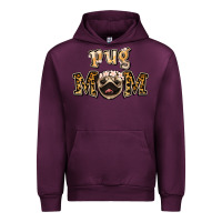 Mauve Wine Pug Mom Urban Hoodie - Jasminsmagicworld