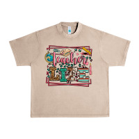 French Oak Teacher life leopard frame Urban Heavy Tee - LillyAllenDesigns