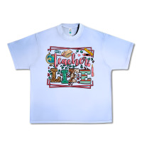 Grape Ice Teacher life leopard frame Urban Heavy Tee - LillyAllenDesigns