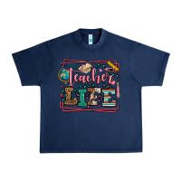 Navy Teacher life leopard frame Urban Heavy Tee - LillyAllenDesigns