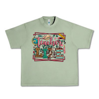 Oil Green Teacher life leopard frame Urban Heavy Tee - LillyAllenDesigns