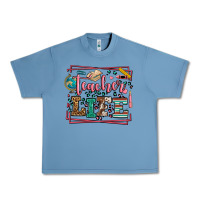 Pebble Blue Teacher life leopard frame Urban Heavy Tee - LillyAllenDesigns