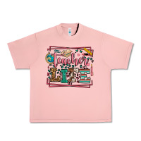 Salmon Teacher life leopard frame Urban Heavy Tee - LillyAllenDesigns