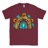 Burgundy western gemstones sunflowers rainbow Classic Tee - OliviaCreatesArt