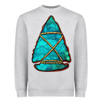 Heather Grey turquoise arrowhead Heavyweight Sweatshirt - Jasminsmagicworld