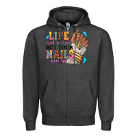 Charcoal Heather Life isn't perfect but your nails can be Zipper Hoodie - RanaPortraitStore