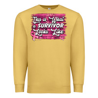Antique Gold this is what a survivor looks like breast cancer awareness Premium Sweatshirt - Jasminsmagicworld