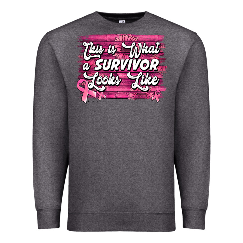 This Is What A Survivor Looks Like Breast Cancer Awareness Premium Sweatshirt by Jasminsmagicworld | Teevron