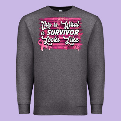 This Is What A Survivor Looks Like Breast Cancer Awareness Premium Sweatshirt Designed By Jasminsmagicworld
