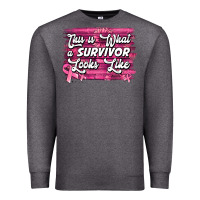 Charcoal Heather this is what a survivor looks like breast cancer awareness Premium Sweatshirt - Jasminsmagicworld