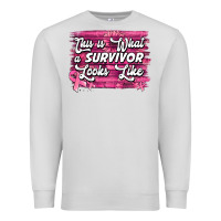 Dove Grey this is what a survivor looks like breast cancer awareness Premium Sweatshirt - Jasminsmagicworld