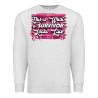 Oatmeal Heather this is what a survivor looks like breast cancer awareness Premium Sweatshirt - Jasminsmagicworld