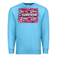 Ocean Blue this is what a survivor looks like breast cancer awareness Premium Sweatshirt - Jasminsmagicworld