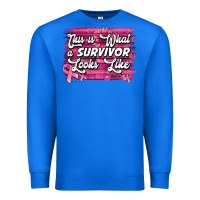 True Royal this is what a survivor looks like breast cancer awareness Premium Sweatshirt - Jasminsmagicworld