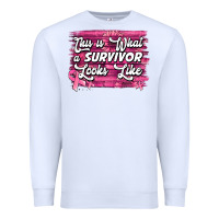 White this is what a survivor looks like breast cancer awareness Premium Sweatshirt - Jasminsmagicworld