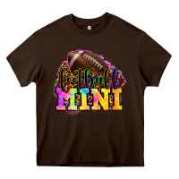 Chocolate Brown football mini Heavy Core Tee - OliviaCreatesArt