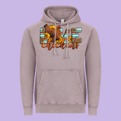 Love Chickens Vintage Hoodie Designed By Lillyallendesigns