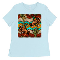 Baby Blue native american aztec seamless pattern 5 Ladies Tee - BundleAndBundleShop
