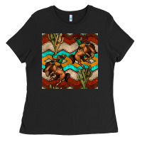 Black native american aztec seamless pattern 5 Ladies Tee - BundleAndBundleShop