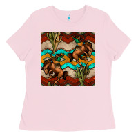 Bubblegum Pink native american aztec seamless pattern 5 Ladies Tee - BundleAndBundleShop