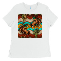 White native american aztec seamless pattern 5 Ladies Tee - BundleAndBundleShop