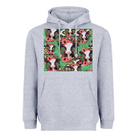 Heather Grey baby cow floral aztec tumbler Heavyweight Hoodie - Jasminsmagicworld