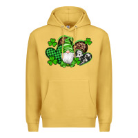 Antique Gold st patricks day gnome with western hearts Premium Hoodie - Artiststas