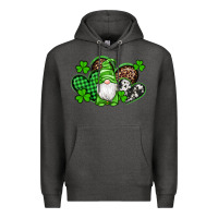 Charcoal Heather st patricks day gnome with western hearts Premium Hoodie - Artiststas