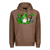 St Patricks Day Gnome With Western Hearts Premium Hoodie | Teevron