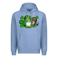 Colony Blue st patricks day gnome with western hearts Premium Hoodie - Artiststas