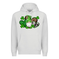 Dove Grey st patricks day gnome with western hearts Premium Hoodie - Artiststas