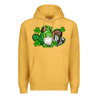 Mustard st patricks day gnome with western hearts Premium Hoodie - Artiststas
